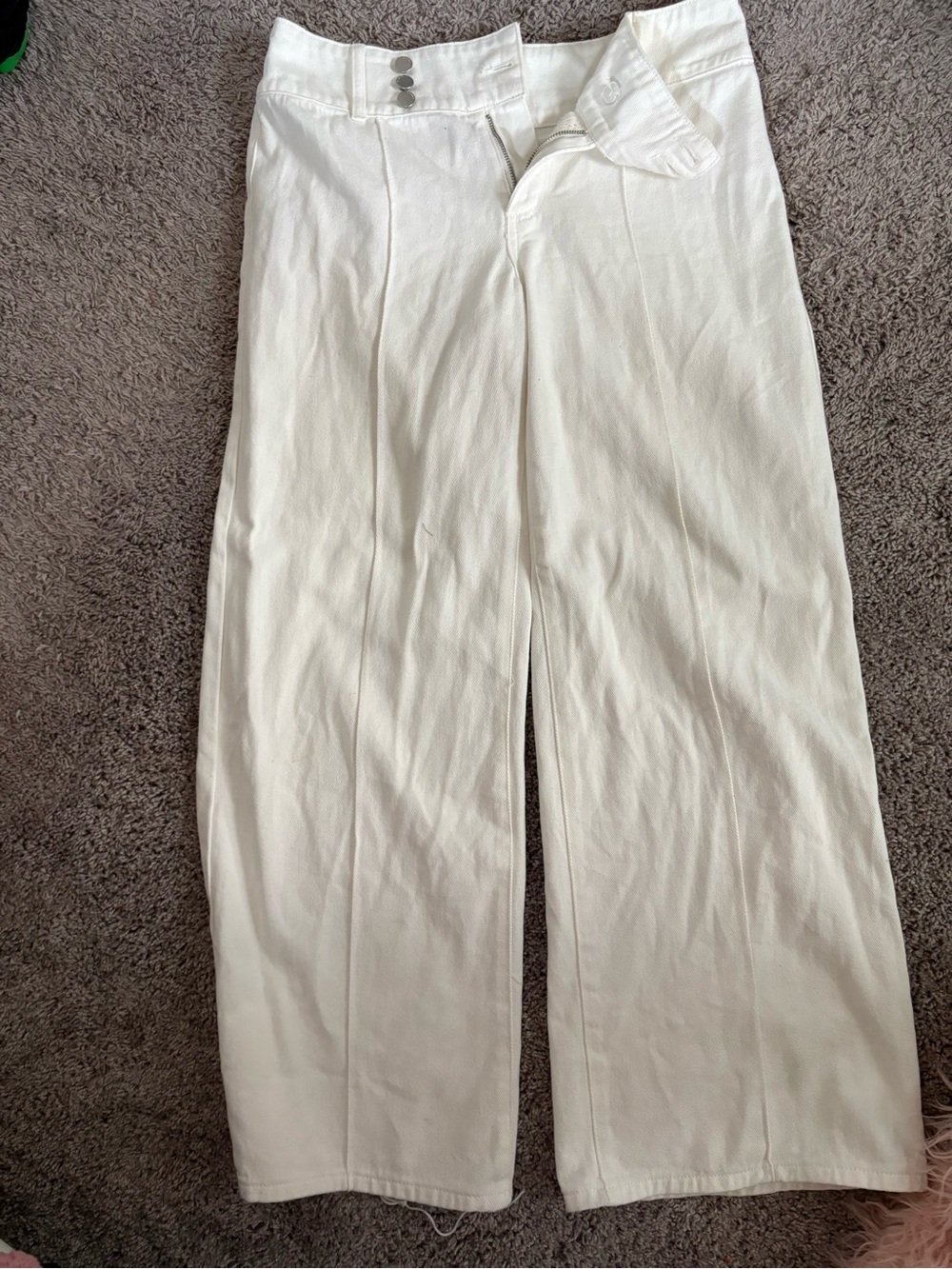Cider White Wide-Leg Women's Pants